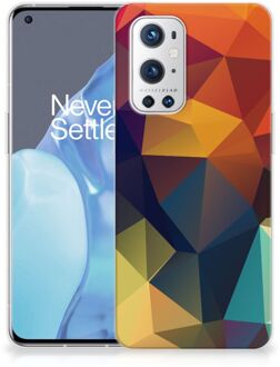 B2Ctelecom Siliconen Back Cover OnePlus 9 Pro Doorzichtig Hoesje Polygon Color