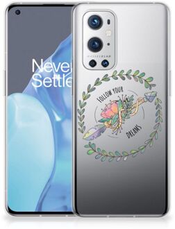 B2Ctelecom Siliconen Back Cover OnePlus 9 Pro Hoesje Doorzichtig Boho Dreams