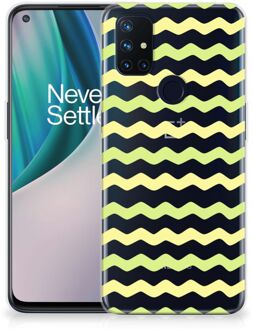 B2Ctelecom Siliconen Back Cover OnePlus Nord N10 5G GSM Hoesje Waves Yellow