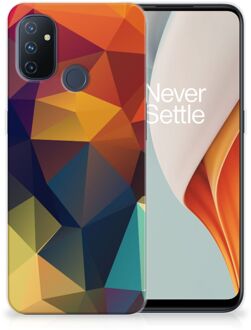 B2Ctelecom Siliconen Back Cover OnePlus Nord N100 Doorzichtig Hoesje Polygon Color