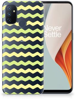 B2Ctelecom Siliconen Back Cover OnePlus Nord N100 GSM Hoesje Waves Yellow