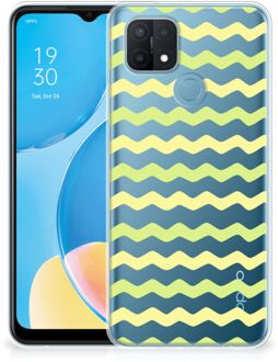 B2Ctelecom Siliconen Back Cover OPPO A15 GSM Hoesje Waves Yellow