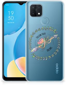 B2Ctelecom Siliconen Back Cover OPPO A15 Hoesje Doorzichtig Boho Dreams