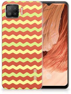 B2Ctelecom Siliconen Back Cover OPPO A73 4G GSM Hoesje Waves Yellow