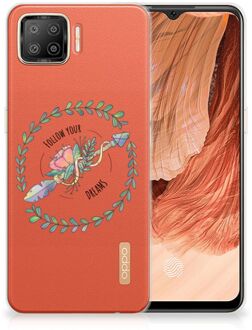 B2Ctelecom Siliconen Back Cover OPPO A73 4G Hoesje Doorzichtig Boho Dreams