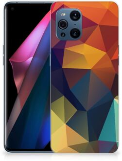 B2Ctelecom Siliconen Back Cover OPPO Find X3 | X3 Pro Doorzichtig Hoesje Polygon Color