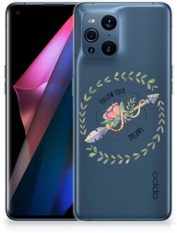 B2Ctelecom Siliconen Back Cover OPPO Find X3 | X3 Pro Hoesje Doorzichtig Boho Dreams