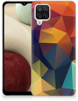 B2Ctelecom Siliconen Back Cover Samsung Galaxy A12 Doorzichtig Hoesje Polygon Color