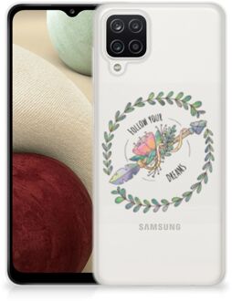 B2Ctelecom Siliconen Back Cover Samsung Galaxy A12 Hoesje Doorzichtig Boho Dreams