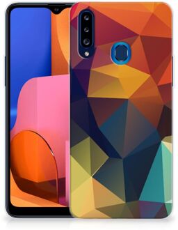 B2Ctelecom Siliconen Back Cover Samsung Galaxy A20s Doorzichtig Hoesje Polygon Color