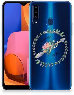 B2Ctelecom Siliconen Back Cover Samsung Galaxy A20s Hoesje Doorzichtig Boho Dreams