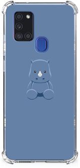 B2Ctelecom Siliconen Back Cover Samsung Galaxy A21s Telefoonhoesje  met doorzichtige rand Baby Rhino