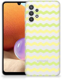 B2Ctelecom Siliconen Back Cover Samsung Galaxy A32 4G GSM Hoesje Waves Yellow