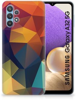 B2Ctelecom Siliconen Back Cover Samsung Galaxy A32 5G Doorzichtig Hoesje Polygon Color