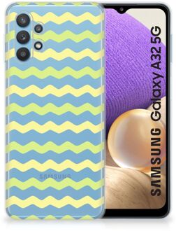 B2Ctelecom Siliconen Back Cover Samsung Galaxy A32 5G GSM Hoesje Waves Yellow