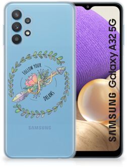 B2Ctelecom Siliconen Back Cover Samsung Galaxy A32 5G Hoesje Doorzichtig Boho Dreams