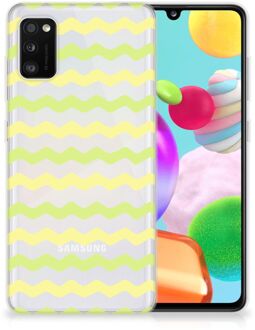 B2Ctelecom Siliconen Back Cover Samsung Galaxy A41 GSM Hoesje Waves Yellow