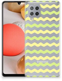 B2Ctelecom Siliconen Back Cover Samsung Galaxy A42 GSM Hoesje Waves Yellow