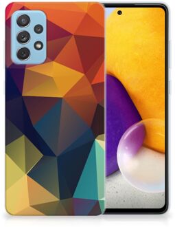 B2Ctelecom Siliconen Back Cover Samsung Galaxy A72 Doorzichtig Hoesje Polygon Color