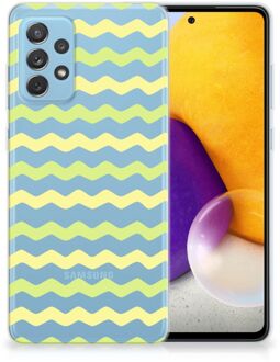 B2Ctelecom Siliconen Back Cover Samsung Galaxy A72 GSM Hoesje Waves Yellow