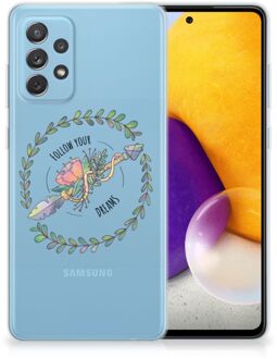 B2Ctelecom Siliconen Back Cover Samsung Galaxy A72 Hoesje Doorzichtig Boho Dreams