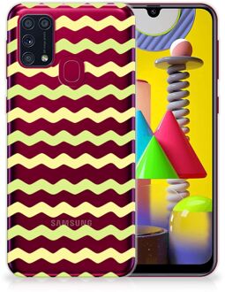 B2Ctelecom Siliconen Back Cover Samsung Galaxy M31 GSM Hoesje Waves Yellow