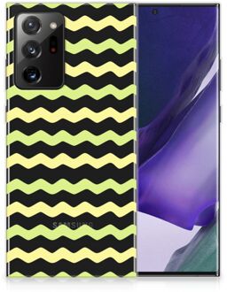 B2Ctelecom Siliconen Back Cover Samsung Galaxy Note20 Ultra GSM Hoesje Waves Yellow