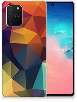 B2Ctelecom Siliconen Back Cover Samsung Galaxy S10 Lite Doorzichtig Hoesje Polygon Color