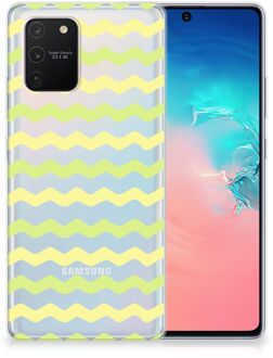 B2Ctelecom Siliconen Back Cover Samsung Galaxy S10 Lite GSM Hoesje Waves Yellow