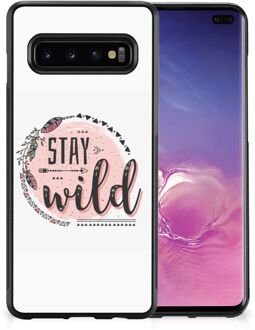 B2Ctelecom Siliconen Back Cover Samsung Galaxy S10+ Telefoon Hoesje met Zwarte rand Boho Stay Wild