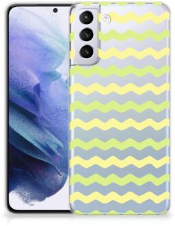 B2Ctelecom Siliconen Back Cover Samsung Galaxy S21 Plus GSM Hoesje Waves Yellow