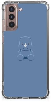 B2Ctelecom Siliconen Back Cover Samsung Galaxy S21 Plus Telefoonhoesje  met doorzichtige rand Baby Rhino