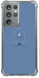 B2Ctelecom Siliconen Back Cover Samsung Galaxy S21 Ultra Telefoonhoesje  met doorzichtige rand Baby Rhino