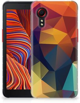 B2Ctelecom Siliconen Back Cover Samsung Galaxy Xcover 5 Doorzichtig Hoesje Polygon Color