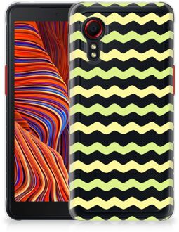 B2Ctelecom Siliconen Back Cover Samsung Galaxy Xcover 5 GSM Hoesje Waves Yellow