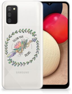 B2Ctelecom Siliconen Back Cover Samsung M02s | Samsung Galaxy A02s Hoesje Doorzichtig Boho Dreams