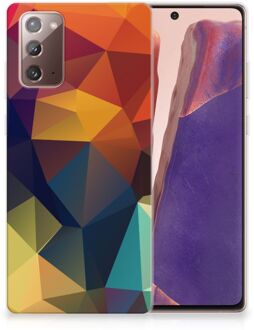 B2Ctelecom Siliconen Back Cover Samsung Note 20 Doorzichtig Hoesje Polygon Color