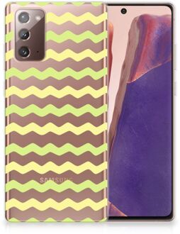 B2Ctelecom Siliconen Back Cover Samsung Note 20 GSM Hoesje Waves Yellow