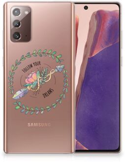 B2Ctelecom Siliconen Back Cover Samsung Note 20 Hoesje Doorzichtig Boho Dreams