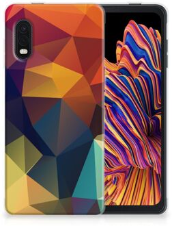 B2Ctelecom Siliconen Back Cover Samsung Xcover Pro Doorzichtig Hoesje Polygon Color