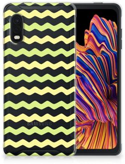 B2Ctelecom Siliconen Back Cover Samsung Xcover Pro GSM Hoesje Waves Yellow