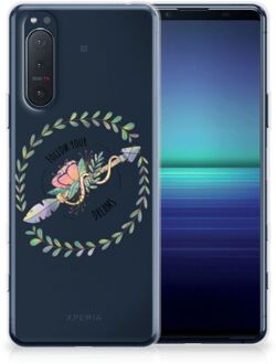 B2Ctelecom Siliconen Back Cover Sony Xperia 5II Hoesje Doorzichtig Boho Dreams