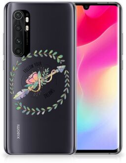 B2Ctelecom Siliconen Back Cover Xiaomi Mi Note 10 Lite Hoesje Doorzichtig Boho Dreams