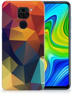 B2Ctelecom Siliconen Back Cover Xiaomi Redmi Note9 Doorzichtig Hoesje Polygon Color