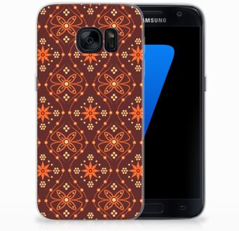 B2Ctelecom Siliconen Backcase Samsung S7 Batik Brown