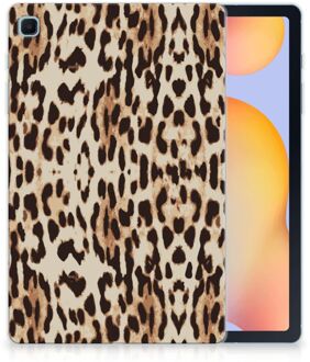 B2Ctelecom Siliconen Backcover Samsung Galaxy Tab S6 Lite Bumper Hoesje Leopard met transparant zijkanten