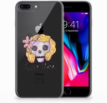 B2Ctelecom Siliconen Bumper Hoesje iPhone 7 Plus | 8 Plus Boho Skull