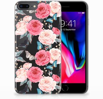 B2Ctelecom Siliconen Bumper Hoesje iPhone 7 Plus | 8 Plus Butterfly Roses
