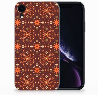 B2Ctelecom Siliconen Case iPhone XR Batik Brown