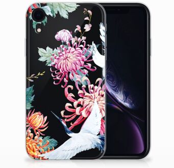 B2Ctelecom Siliconen Case iPhone XR Bird Flowers